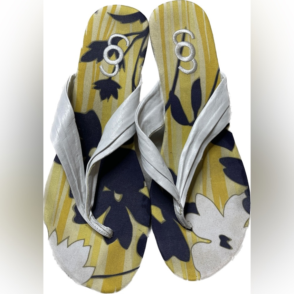 COC Yellow and Navy Blue Cork Sandals